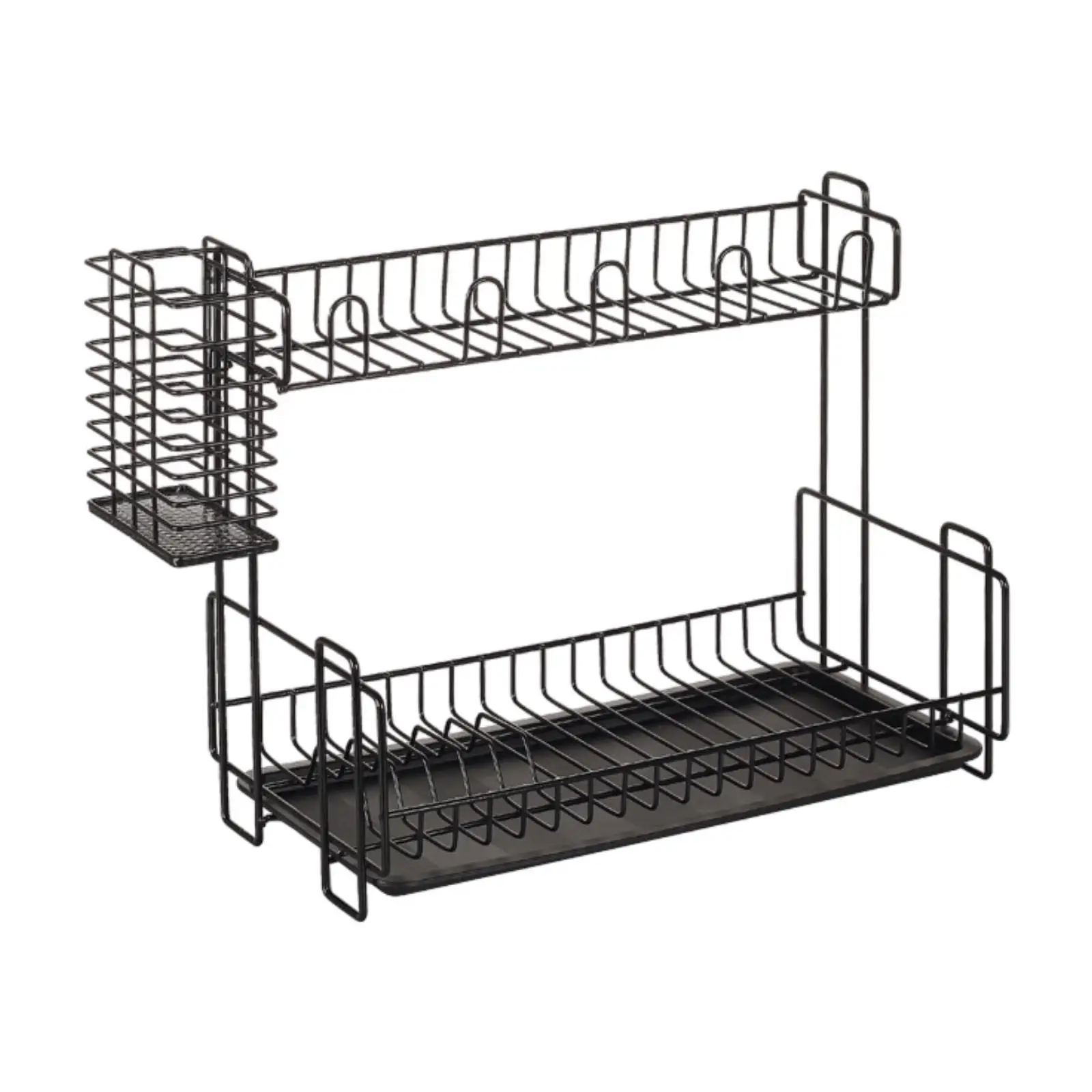 Dish Drying Rack Sturdy with Drainboard Space Saving 2 Layer for Cabinet