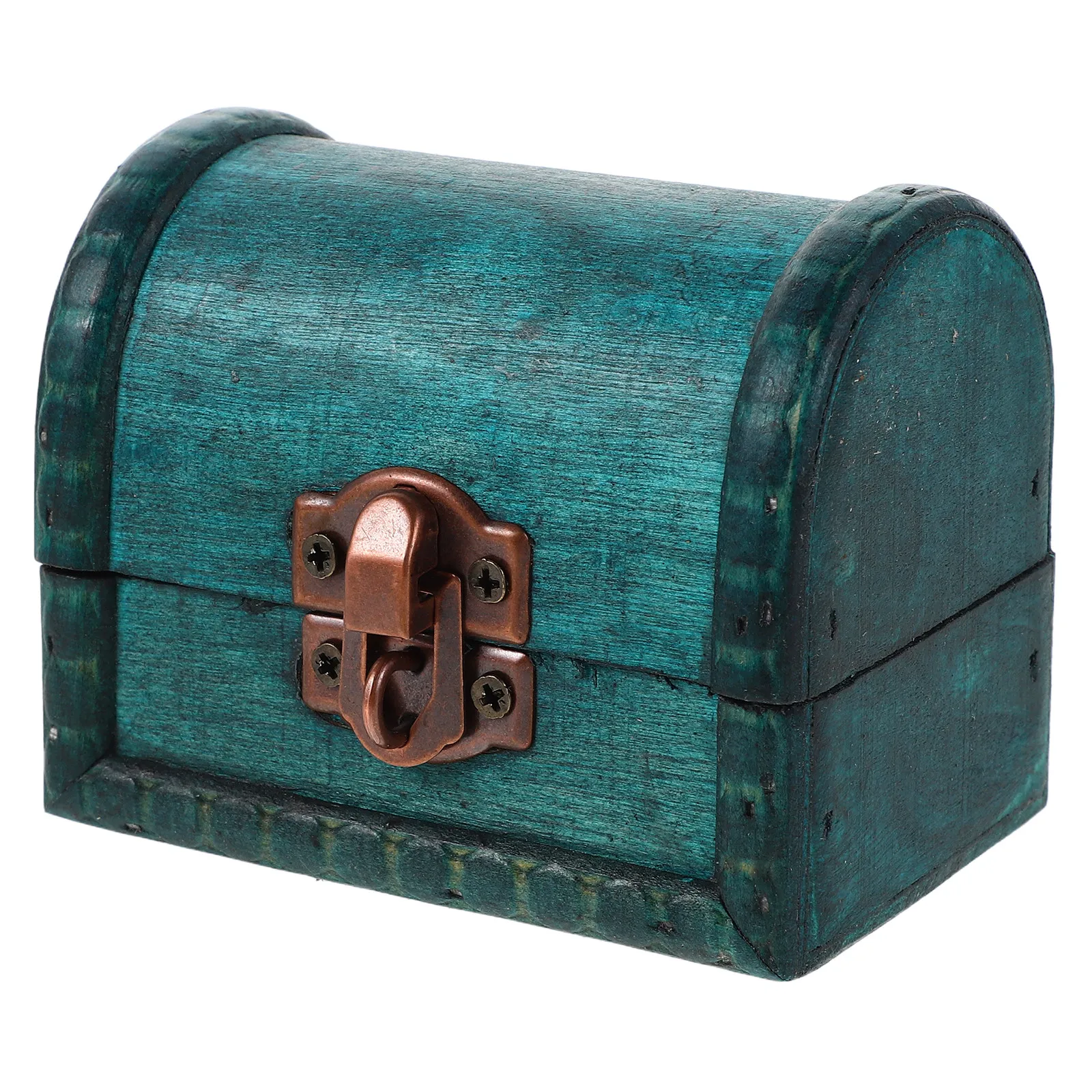 Solid Wood Vintage Treasure Chest Jewelry Box Rustic Trinket Organizer Wedding Ring Holder Asian Keepsake Case Travel