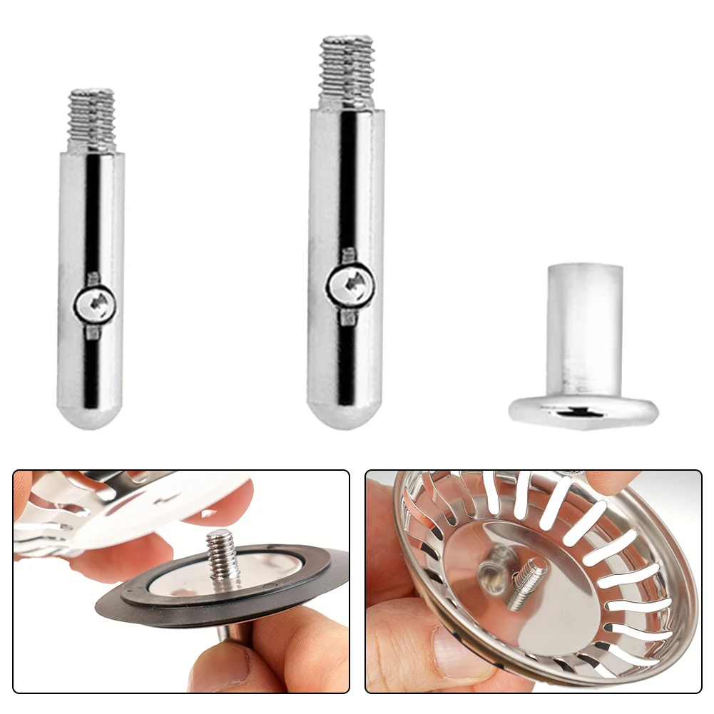 1pcs Waste Plug- Kitchen Sink Strainer Replace Basin Drain Stopper Stainless Steel Filter Strainer Basket Replacement Spigot Rod