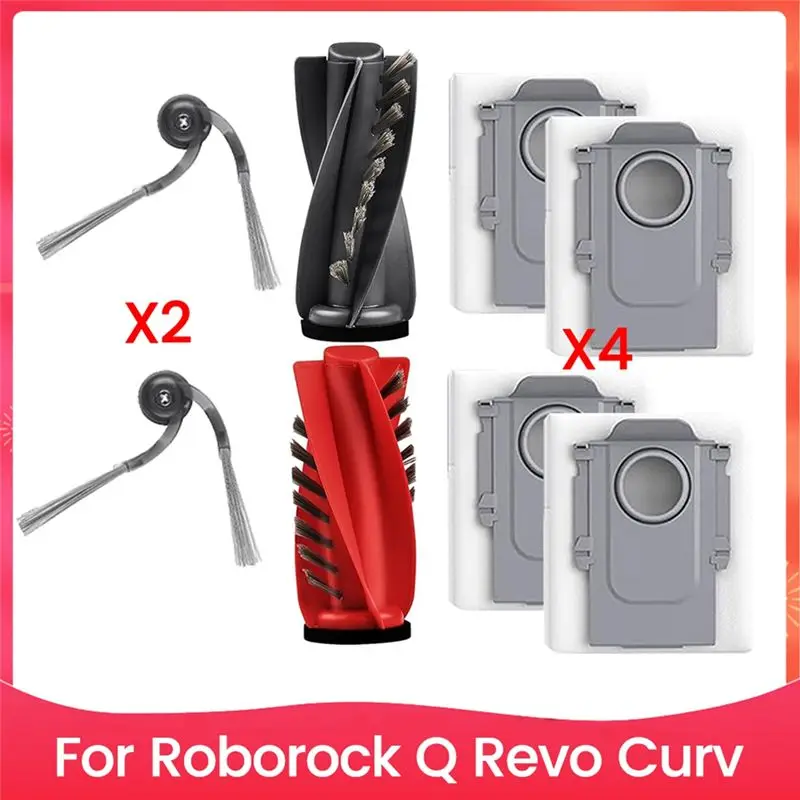 

AAAF 7PCS Vacuum Brush And Dust Bag Kit For Roborock Q Revo Curv Vacuum Cleaner Accessories Replacement Parts