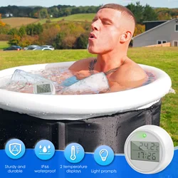 Water Bath Thermometer with Timer Small Floating Waterproof Ice Bath Thermometer with Clear LED Display 1.7x1.1inch Cold Plunge