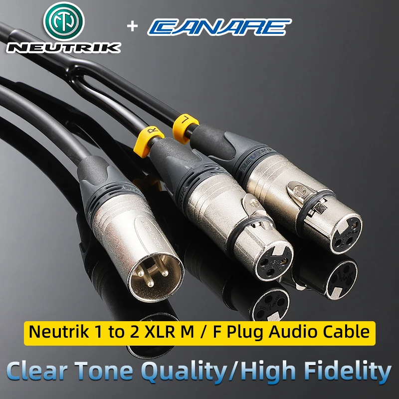 

Neutrik CANARE One to Two XLR Plug Male to Female Audio Cable Power Amplifier Mixer Mic Cable Single to Dual XLR Balanced Line