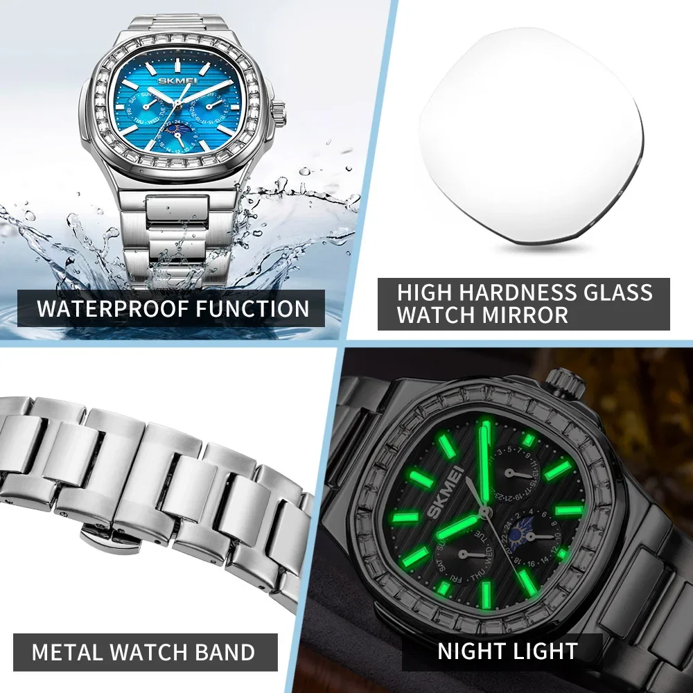 SKMEI Top Brand Luxury Movement Quartz Watch For Mens Women  Wristwatch Calendar Waterproof Time Clock Male Watches Reloj Hombre