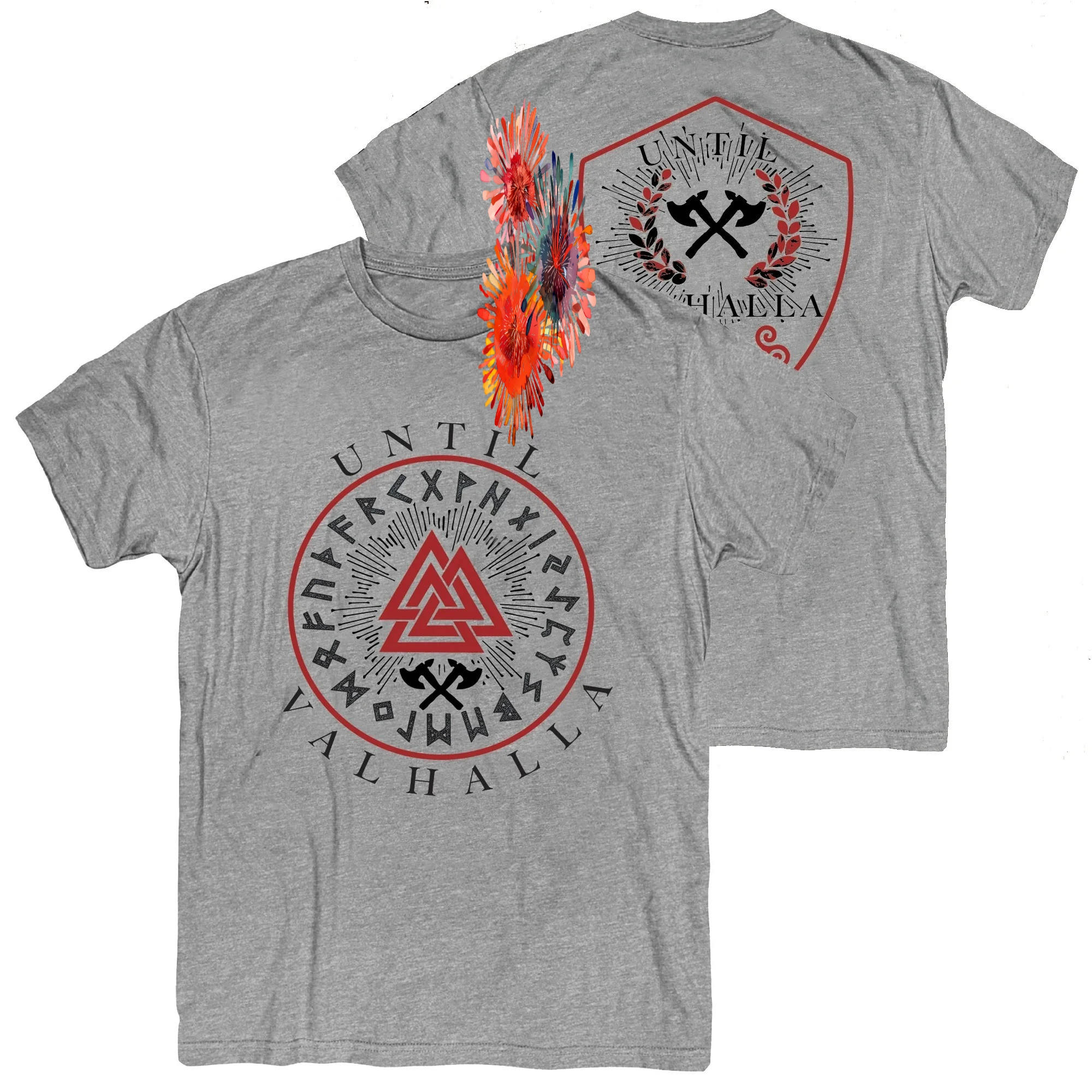 Norse Valknut Rune  Warrior Until Valhalla T-Shirt 100% Cotton O-Neck Summer Short Sleeve Casual Mens T-shirt