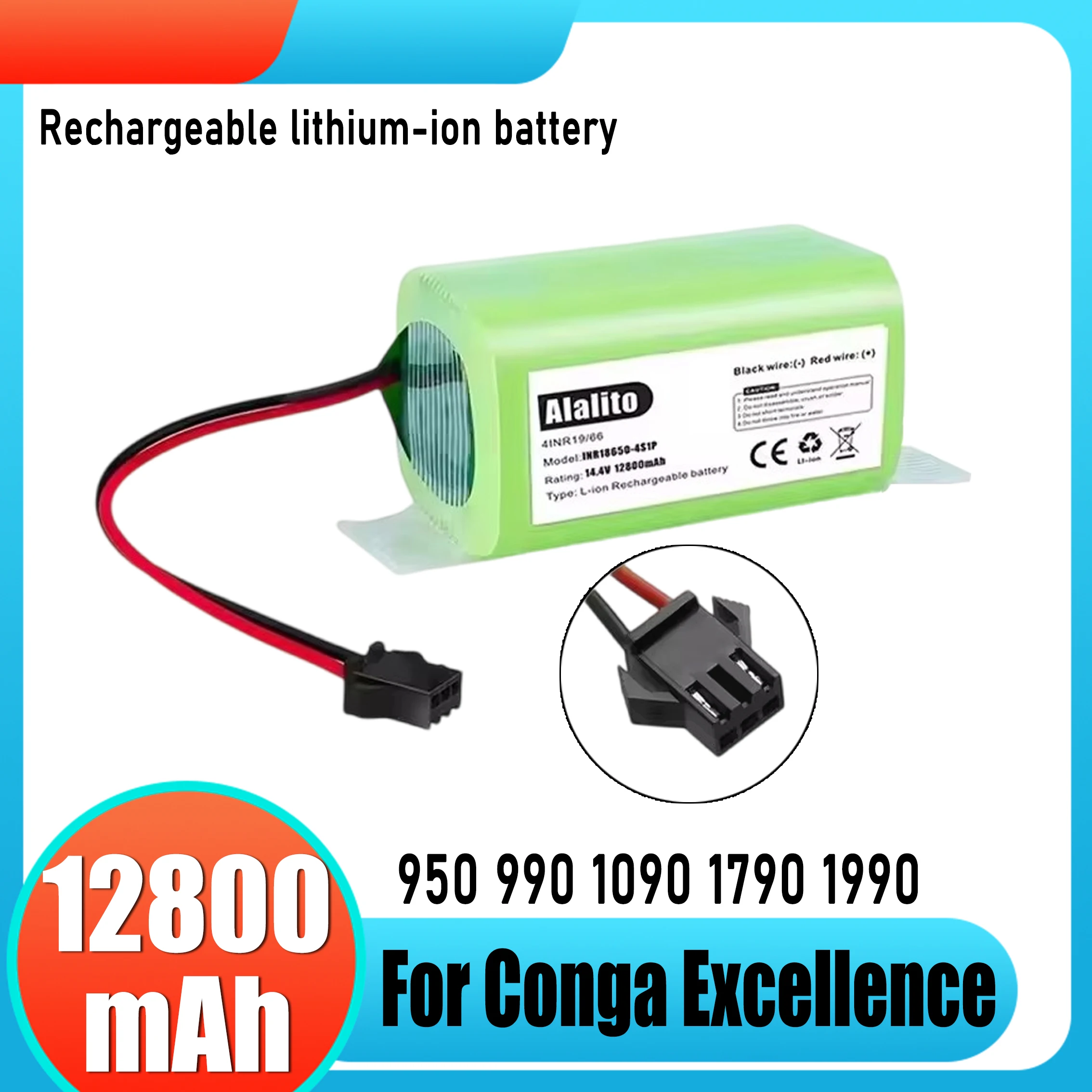 14.4V lithium-ion battery for Conga Excellence robot vacuum cleaner Eufy Robovac、Deebot N79、Shark ion Rv750、Goovi、Amarey、Coredy