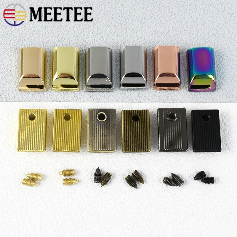 5/10/30Pcs Meetee 9mm Metal Zipper Stopper Pull Tail Lock Clip Buckles Bag Strap Ends Clasp Zip End Clips Hardware Accessories