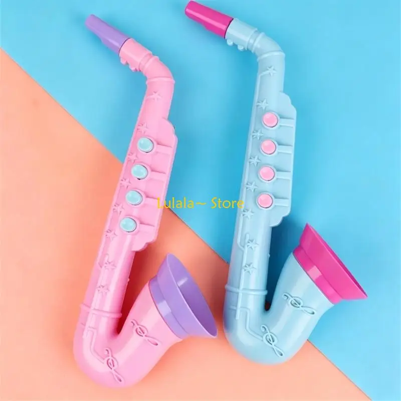 Y4QA 6Pieces Small Saxophone Toy Safe Plastic Trumpet Musical Instrument Toy for Kids