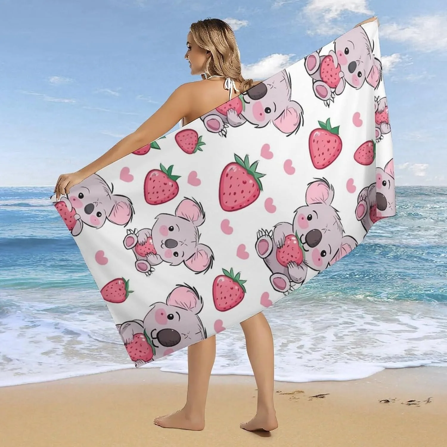 

Strawberries Beach Towel for Family stuffs friends Gifts Quick-Dry Sand free For Bath Yoga Tourism Beach Camping Swimming GYM