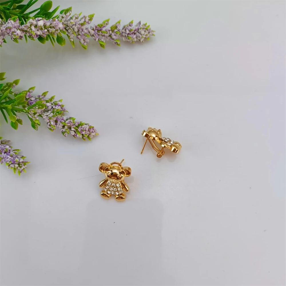 EMMA طقم مجوهرات أفريقي زفاف دبي ذهبي اللون الزفاف XOXO قلادة أساور أقراط مجموعات مجوهرات الدب النيجيري المغربي