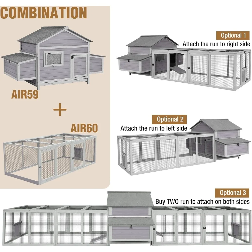 

Chicken Coop Extension Chicken Run 20.73 ft²Large Expend Hen House Universal Chicken Run Perfect for 4-6 Chickens