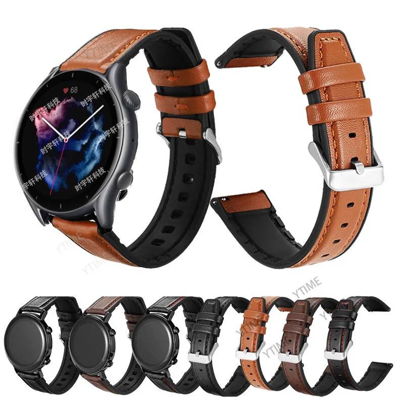 For Xiaomi Amazfit GTR 4 3 Pro 2e 2 SmartWatch Band Strap For Amazfit GTS 4 2 Mini Bip 5 S U 3 Pro Strap 20 22 Leather Bracelet