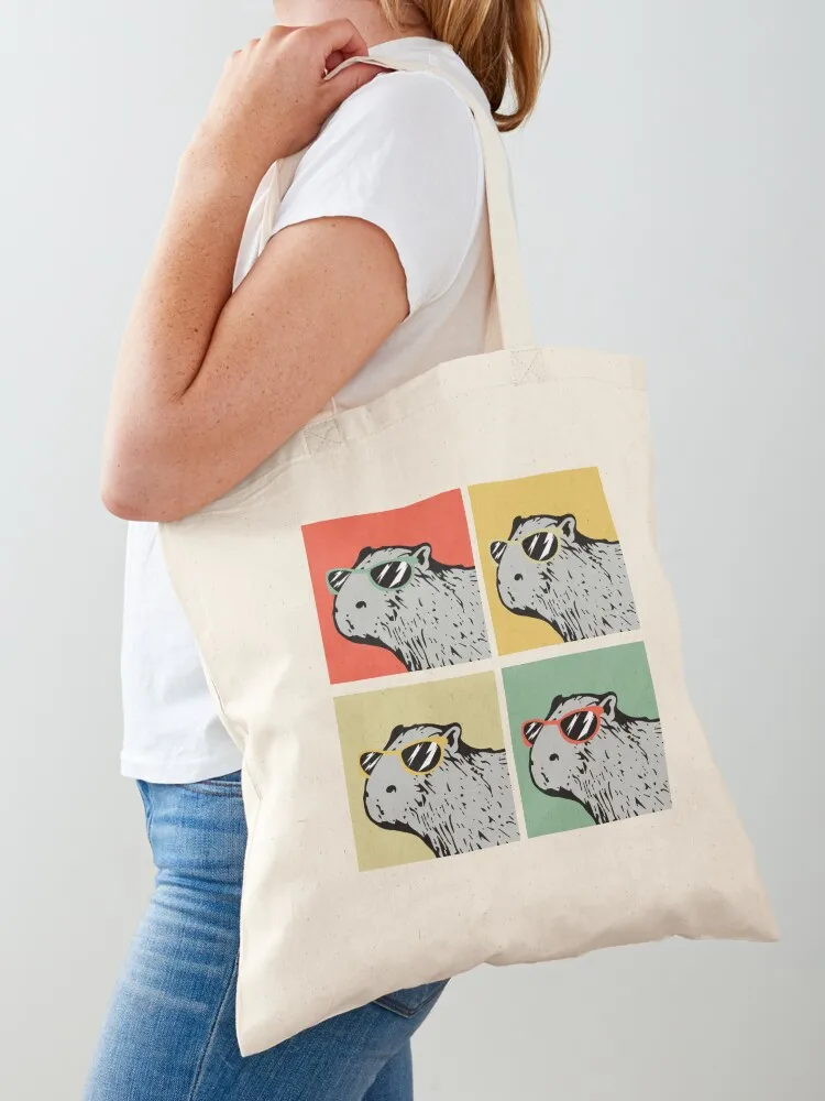 Capybara Retro Animal Lover Vintage Retro Capybara Gear Tote Bag shopper bag woman canvas tote bags tote bag custom