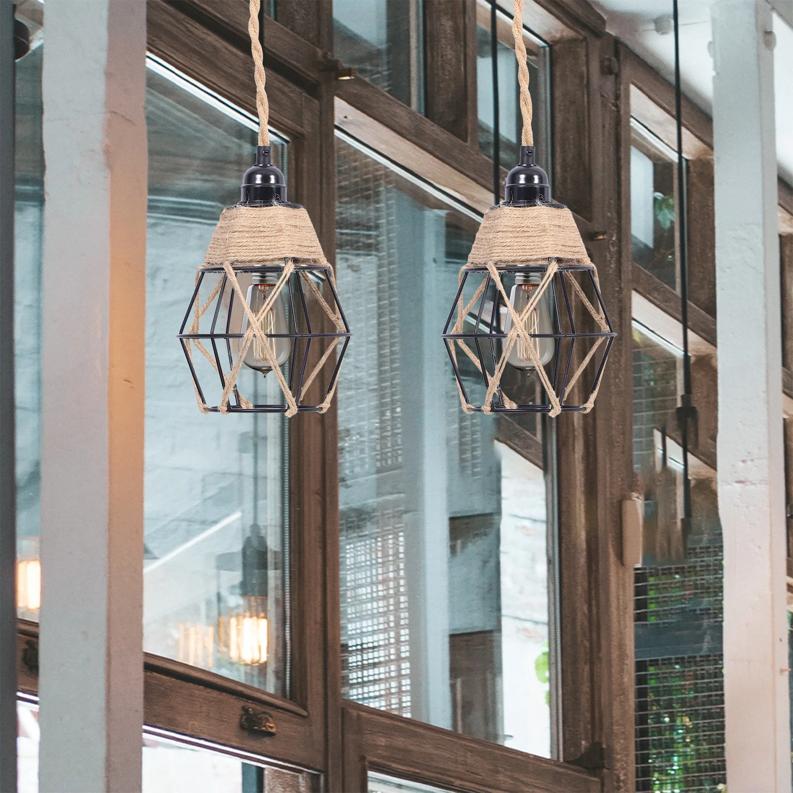 

Rustic Pendant Light Rope Plug in Ceiling Light Cord for Bedroom Dining Room Eu Plug Lamp Rope Pendant Lamp Accessory