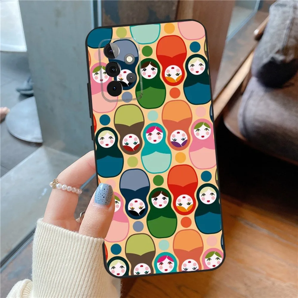 Cute Russian Dolls Matriochkas Phone Case For SamsungS24,23,22,21,S20 Ultra Pro 10,S30Plus,S9,20lite Ultra Black Cover