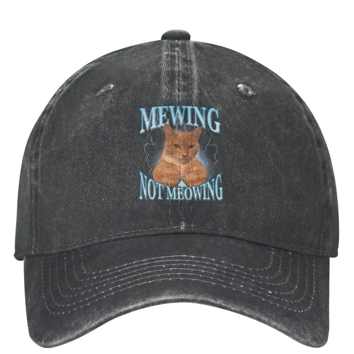 Mewing Not Meowing Funny Casual Baseball Cap Cat Meme Running Hippie Trucker Hat Sun Visor Men Adult Streetwear Baseball Caps