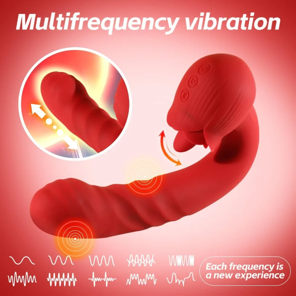 Clit Likken Vibrator voor Vrouwen Vagina G-Spot Vibrator Dildo Orale Tong Vrouwelijke Masturabtor Wearable Panty Adult Sex Toy 18+