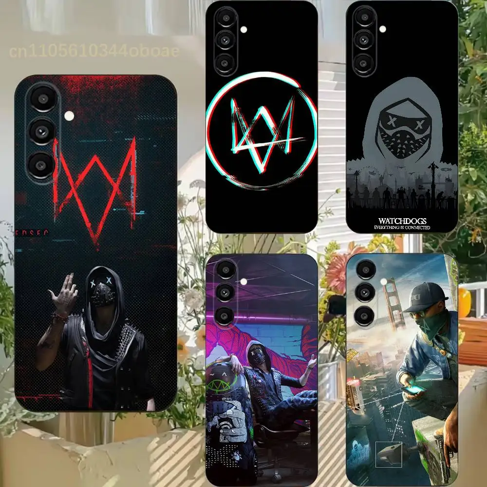 Game W-Watch Dogs Phone Case For Samsung S25,24,21,22,23,20,S30,Ultra,Plus,Fe,Lite,Note,5G Black Cover