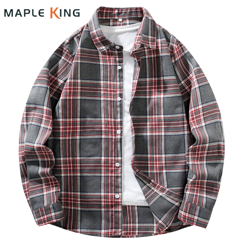 

Винтажная клетчатая элегантная рубашка для мужчин, кардиган в стиле хип-хоп, уличная одежда с длинным рукавом, повседневные рабочие рубашки на пуговицах, мужские Camisas Masculina