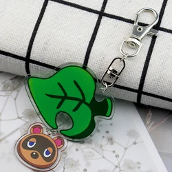 LLavero de Animal Crossing con forma de hojas pequeñas, colgante acrílico, regalo