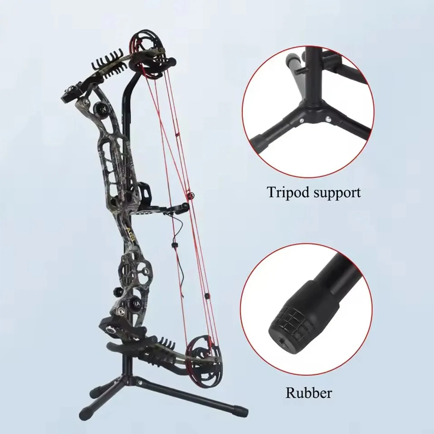 1pc Compound Bow Stand Bow Holder Standing Adjustable Height Removable Bracket Foldable fit Most Compound Pulley Bow Supplies