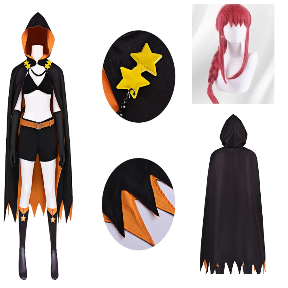 Re Anime Zero Cosplay Shaula Costume Shorts Cloak Socks Set Adult Women Halloween Costume Fancy Carnival Dress Up Orange Cloak