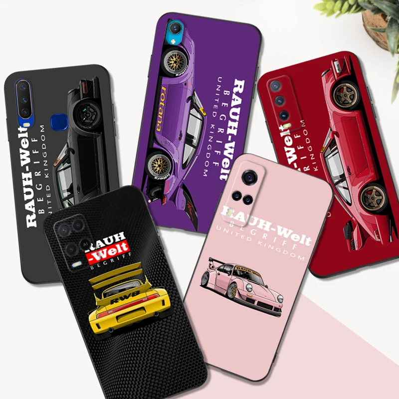 Черный чехол ТПУ для Vivo Y01 Y2 Y12S Y12A Y50 Y15 Y15A Y15S Y17 Y3 Y11 Y50 Y50T Y51S 2019 2020 5G jdm RWB 911 964, спортивный автомобиль