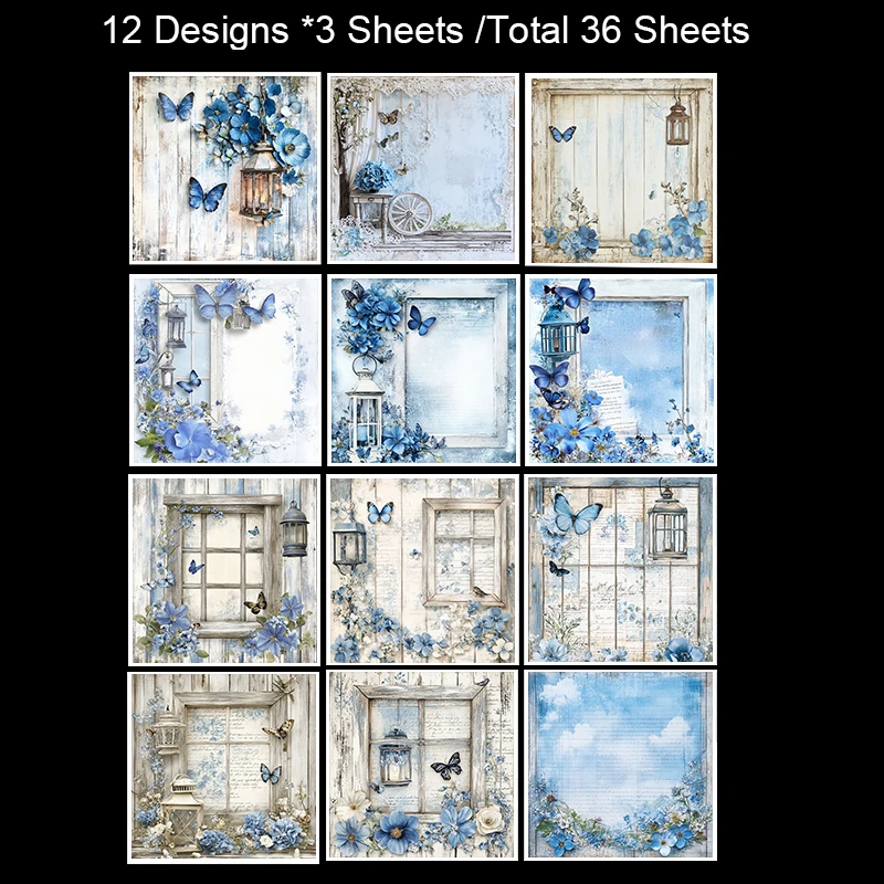 36 Lembar Kertas Scrapbook Ukuran 6x6 Inci: Pola Seni Vintage, Ideal untuk Junk Journal, Planner, Pembuatan Kartu & Dekorasi DIY