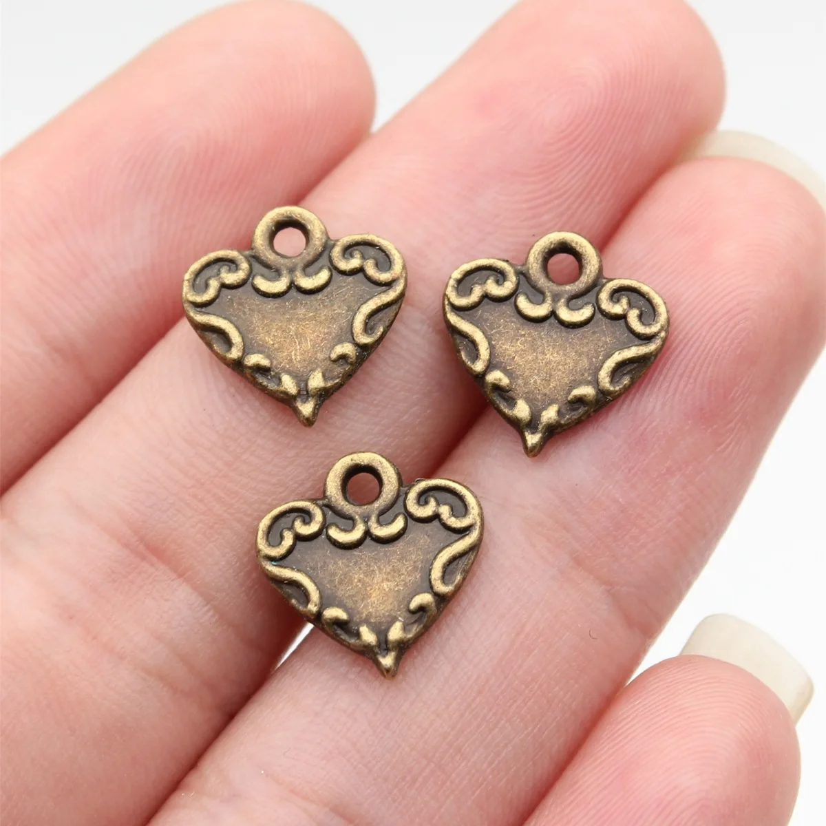 Grid Heart Couple Wedding Charm Pendant Alloy Love Theme For DIY Bracelet Necklace Jewelry Making Supplies - view 3