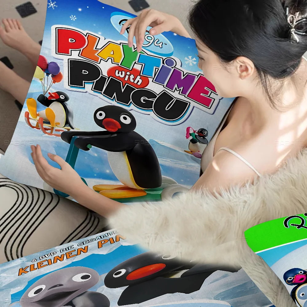 

Cartoon P-Pingu Cushion Cover Pillowcase Upholstery Sofa Throw Pillow Home Decor Pillowcas