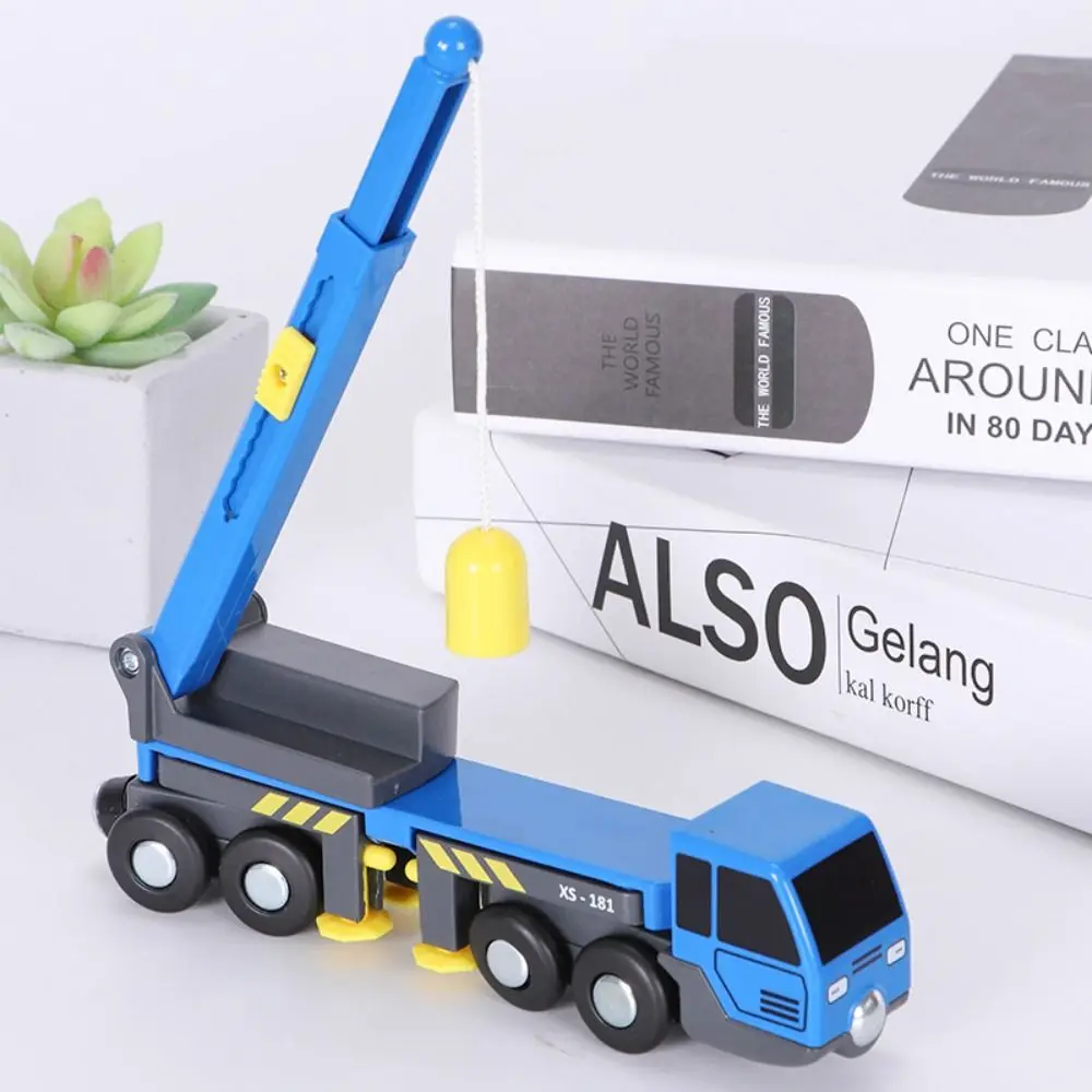 

Telescopic Arm Crane Car Model Vehicle Toys Engineering Lifting Truck Toy Mini Crane Plastic Wood Train Track Toy Boys Girls