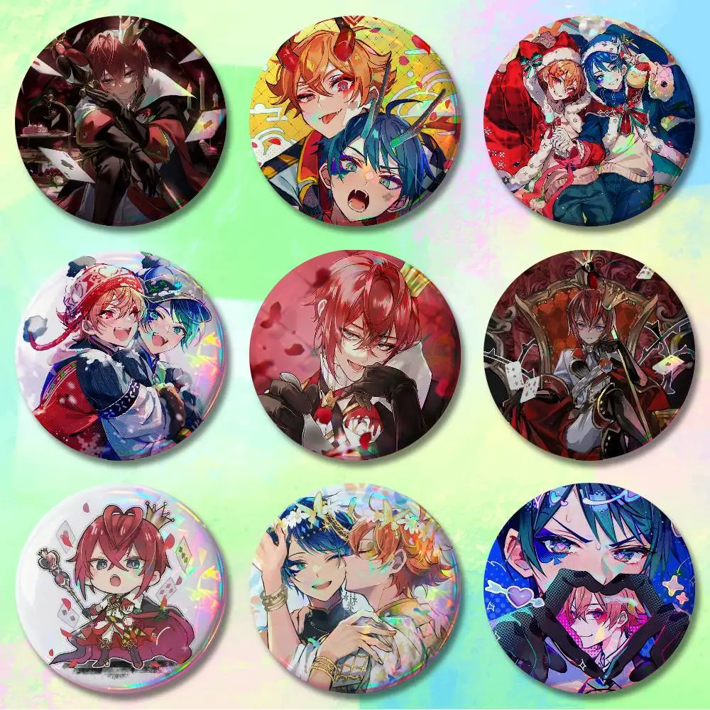 R-Riddle Game R-Rosehearts 58mm 44mm HD Print Brooch Badges Pretty Derby Round Display Brooches Lapel Pins