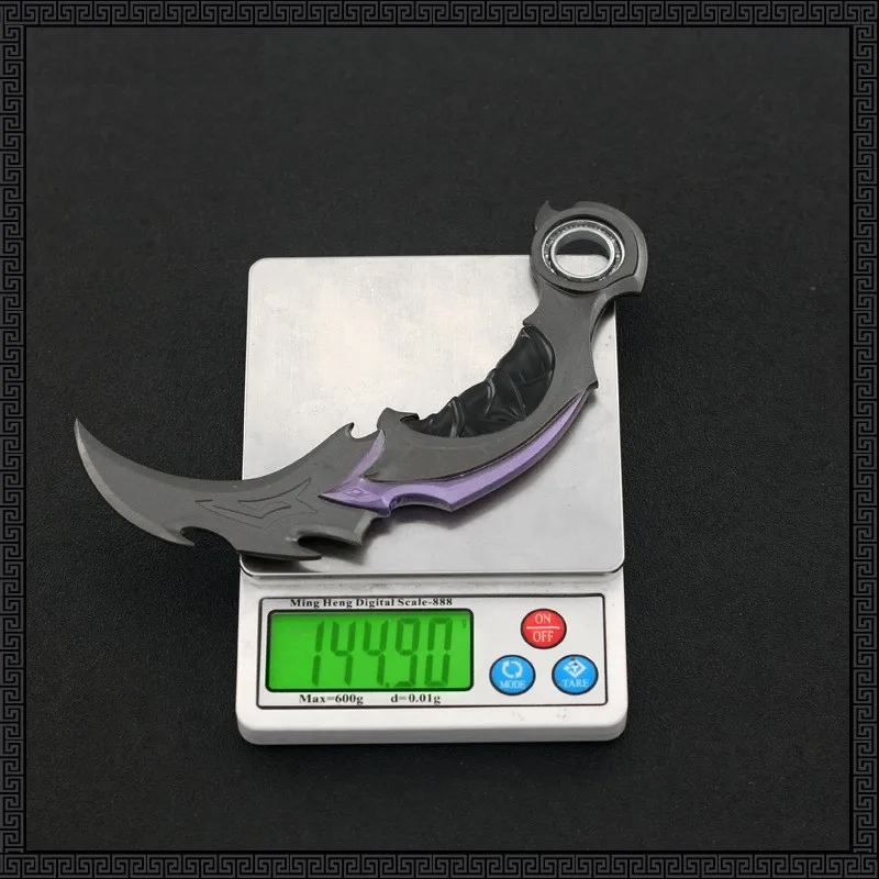 Valorant Wapen 16Cm Melee Reaver 2.0 Karambit Mes 16Cm Metalen Spel Perifere Samurai Zwaard Legering Model Sleutelhanger Kid Cadeau Speelgoed