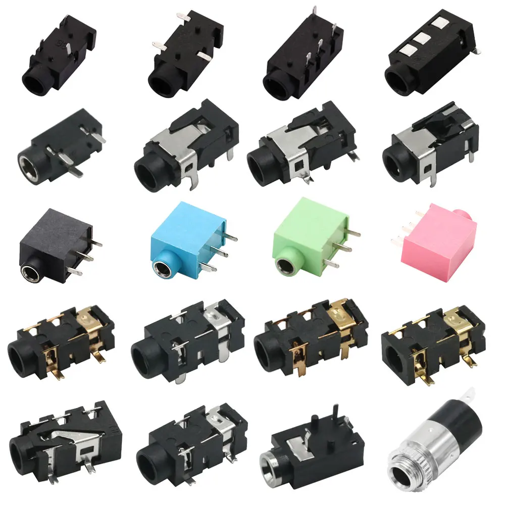 2.5MM 3.5MM Headphone Jack Audio Video Female Mono Dual Channel Stereo Jack Jack Socket Stereo Solder Panel Mount PJ-320D PJ-391