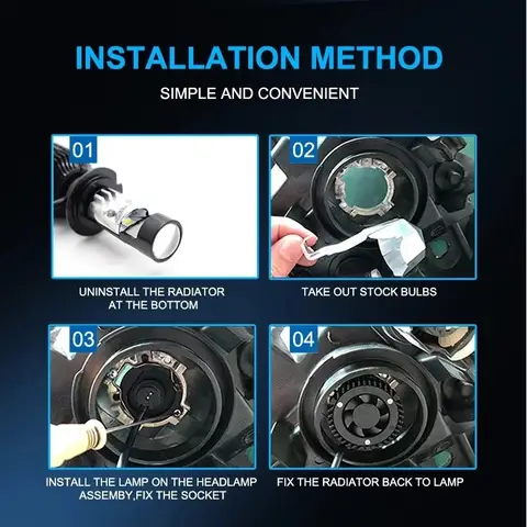 Y6 Car LED Headlights H4 H7 Bi-LED Projector Retrofit Fisheye Lens, High Low Beam Conversion Upgrade for Custom Car Lighting 8 best sales y6 led h4 - №2