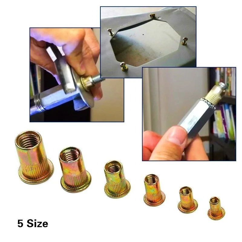 150 Buah Set Mur Rivet Kepala Datar M3 M4 M6 M8 M10 Set Mur Rivet Baja Karbon Set Baut Rivet