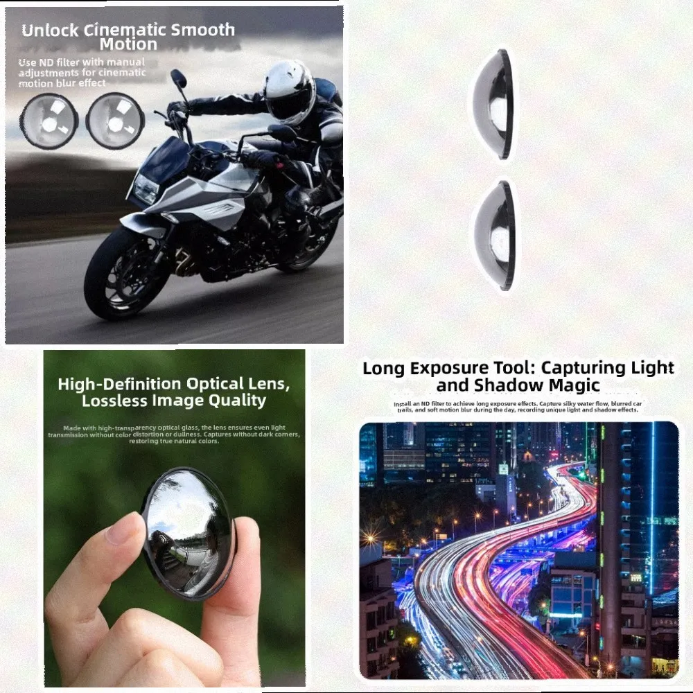 ND Filter For Insta360 X6 Optical Glass Neutral Density Lens Accessory Black 4x4cm For Panoramic Action Camera Photography Tool