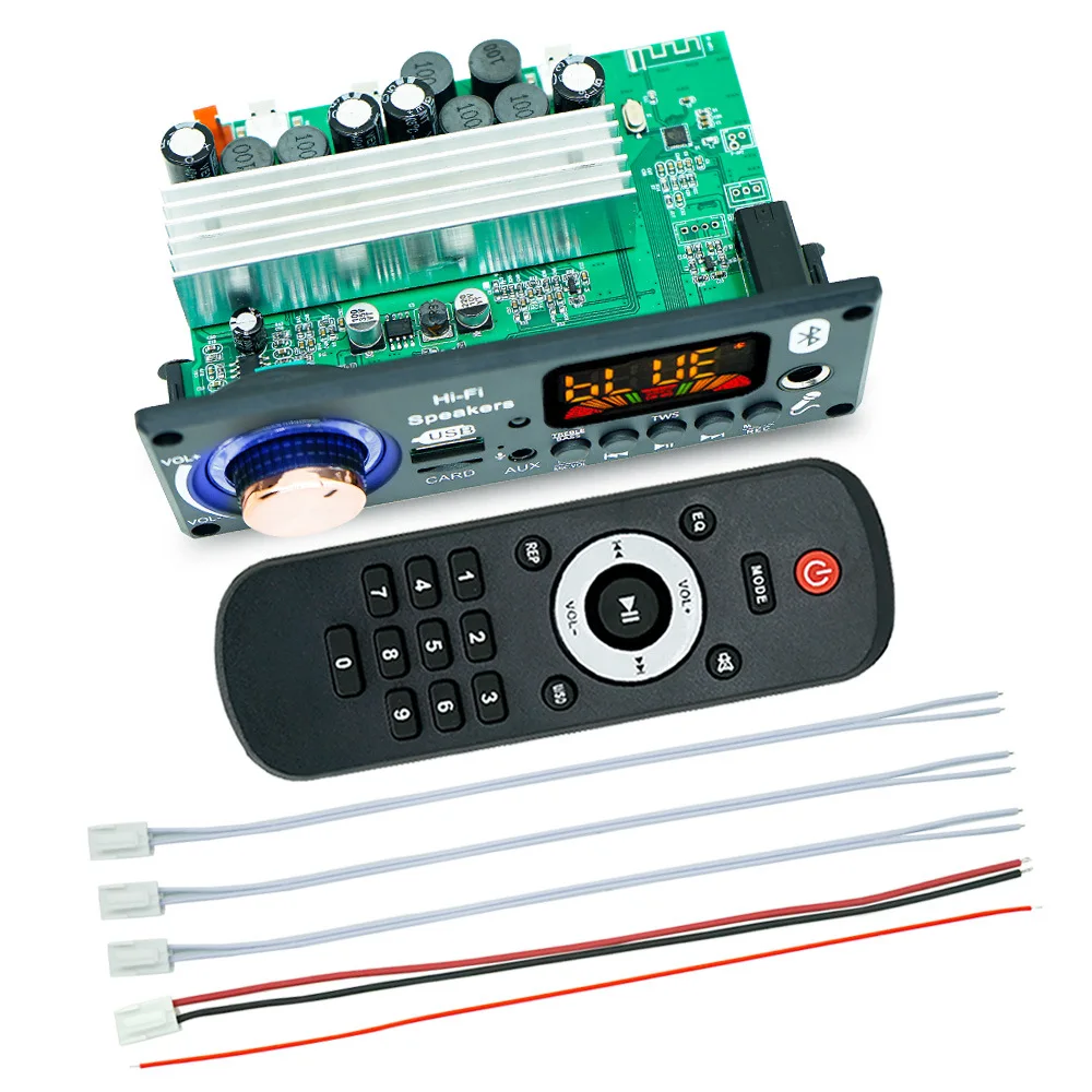JQ-D187BT 200W Amplifier Board 2.1 Channel Bluetooth DC 6V-24V HiFi MP3 Player Module USB FM AUX