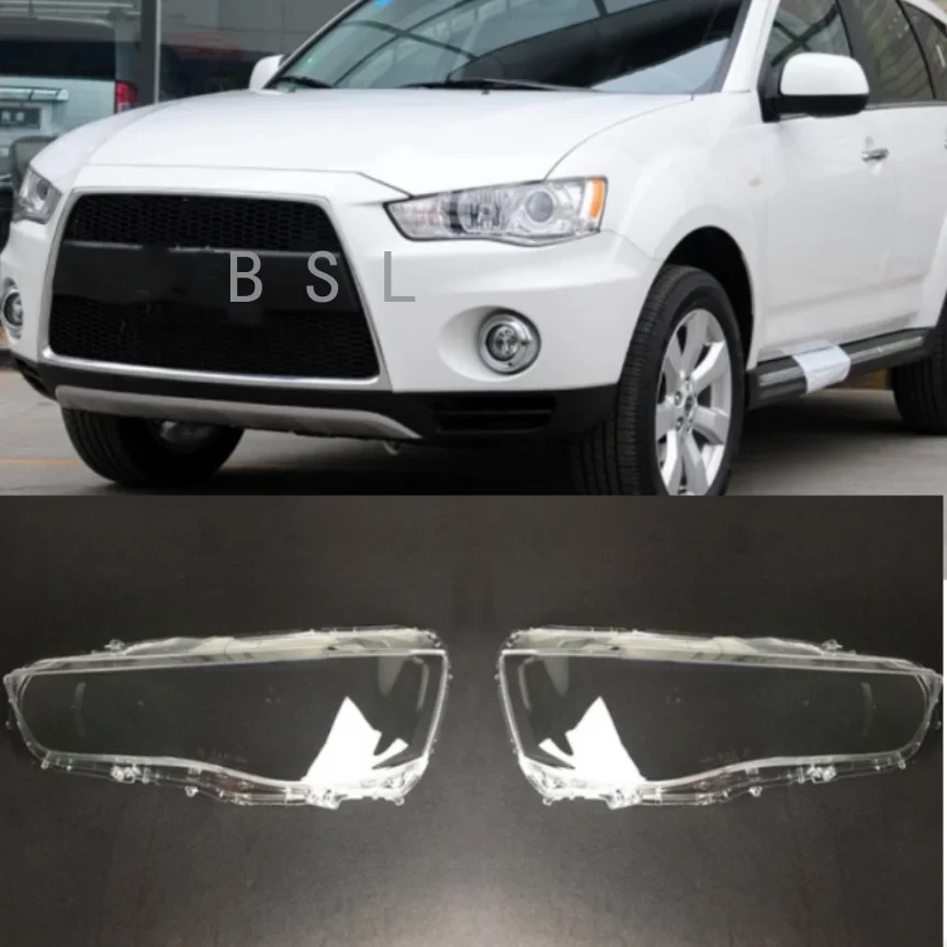 

Объектив фары для Mitsubishi Outlander 2010 ~ 2015, сменная крышка передней фары, зеркальная Автомобильная оболочка, объектив проектора