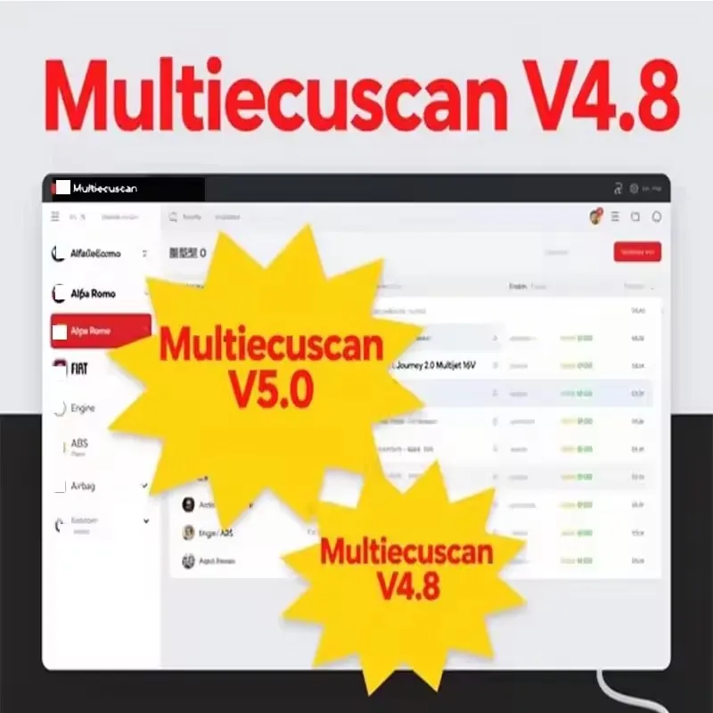 

Multiecuscan V4.9 V4.8 V5.0 2025 Diagnostic Scanner for Fiat Chrysler Dodge Jeep Suzuki Compatible with ELM327 Tools Vehicle OBD