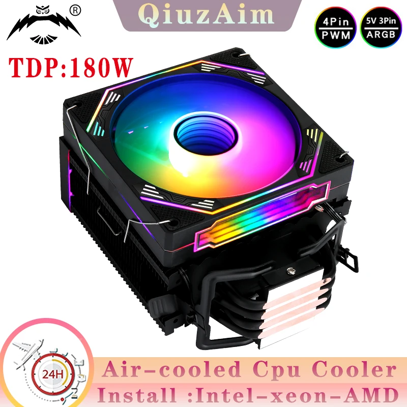 

AMD AM3+ AM4 x79 x99 Процессорный кулер 120 мм ARGB Вентилятор 4-контактный/ШИМ установка LGA2011 115x 1200 1700 Черный 4/6 Тепловые трубки Радиатор Процессор