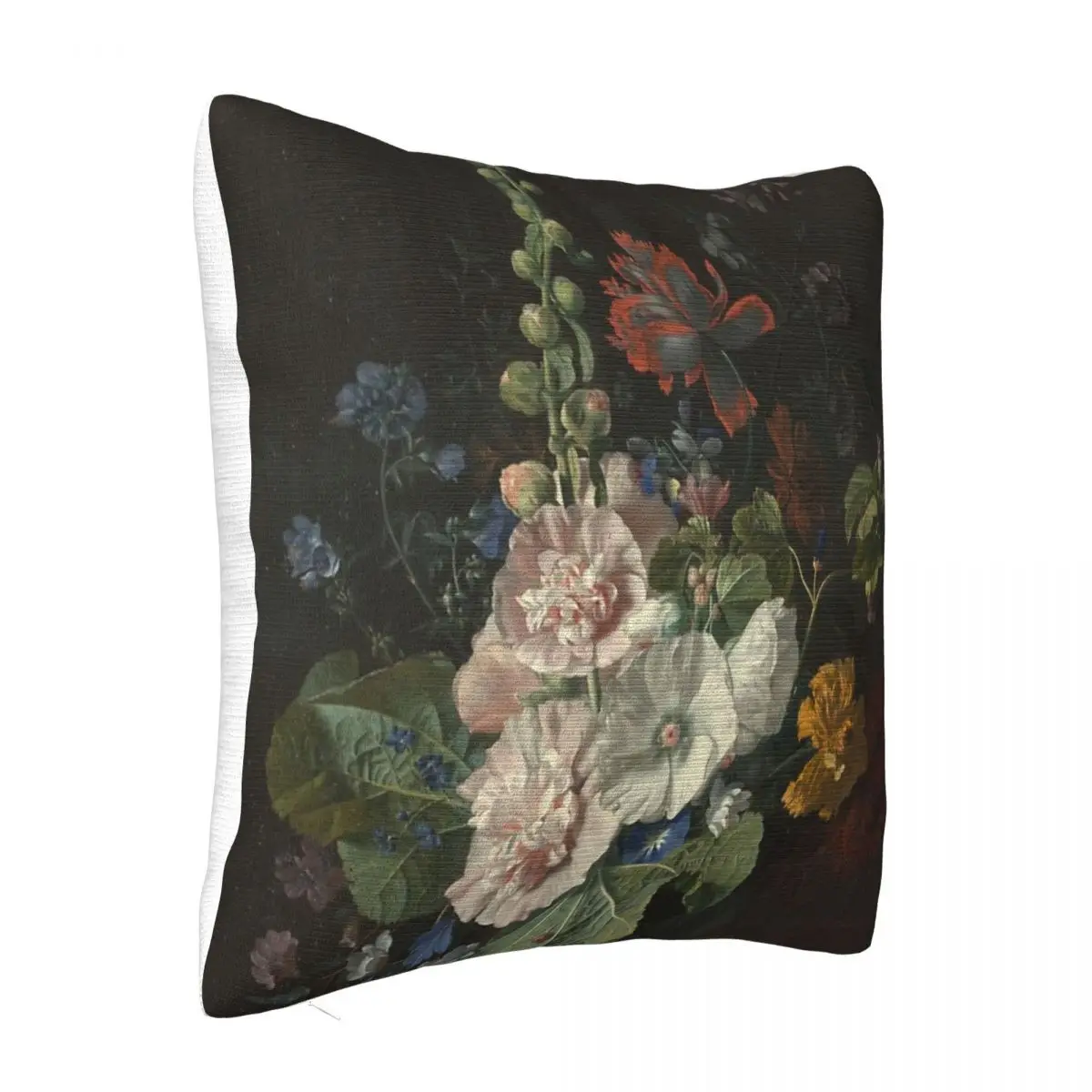 Jan Van Huysum - Hollyhocks And Pillow Cover Decorative Cushion Decorative Pillowcase Pillow Case Pillow Cover