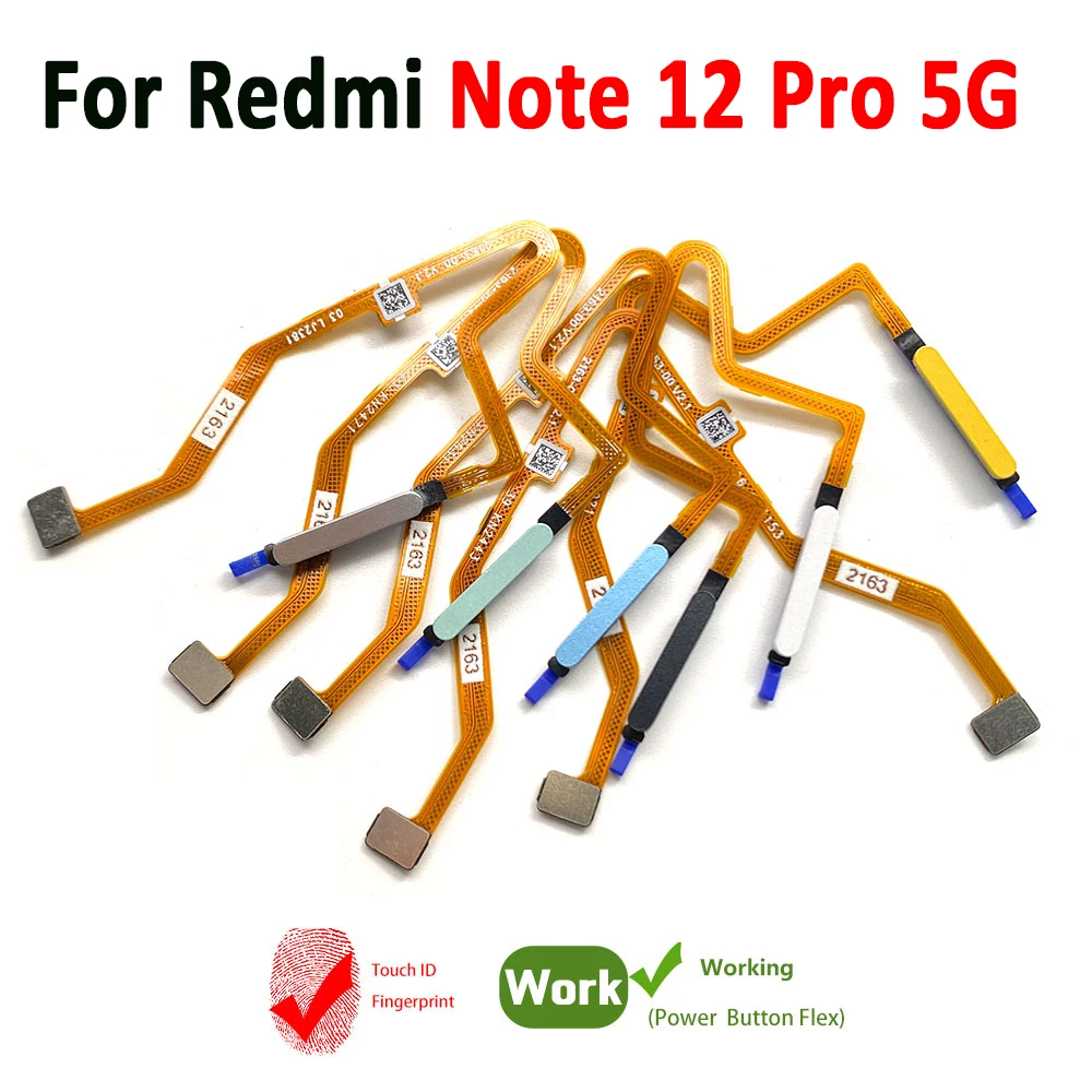 NEW Tested For Xiaomi Redmi Note 12 4G Pro 5G ID Home Button Fingerprint Menu Return Key Recognition Scanner Sensor Flex Cable