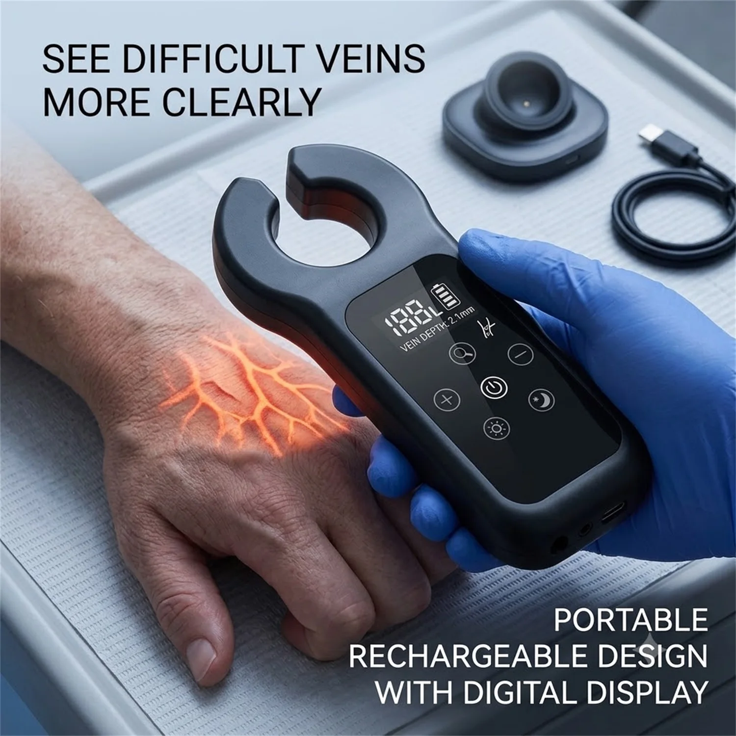 Infrared Vein Locator Machine Nurse Injection Helper Handheld Vein Viewer Portable Infrared Vein Finder Device