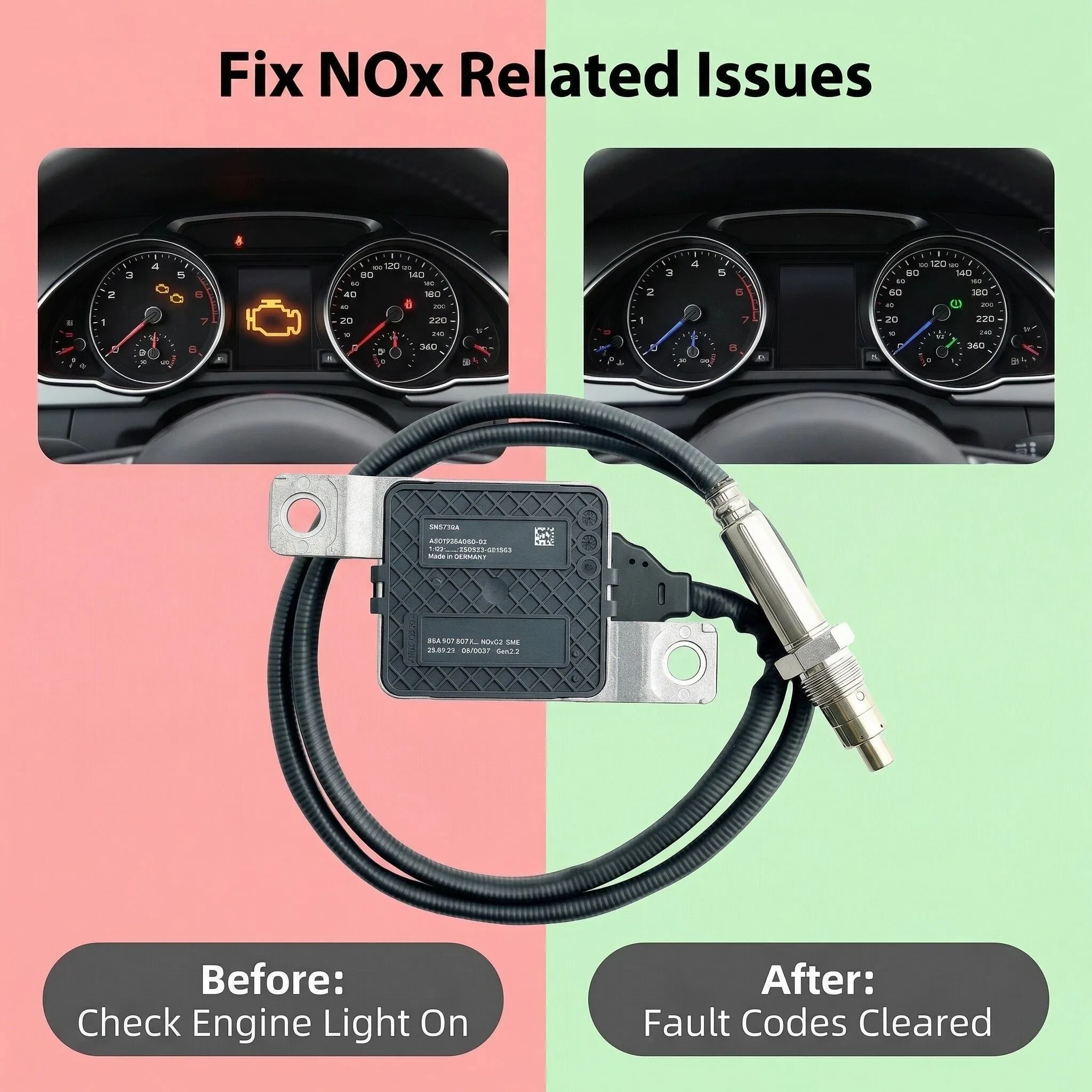80A907807K The brand-new NOx sensor For VW AUDI A4 B9 A5 Convertible Q5 35 40 2.0 TDI quattro Diesel 2015 Onwards  Euro VI
