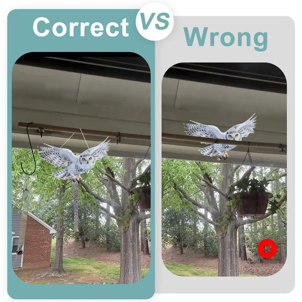 Hanging Bird Repel Scare Devices Waterproof Pest Control Fake Bird Repellent With Reflective Strips and Bell Wind Chime