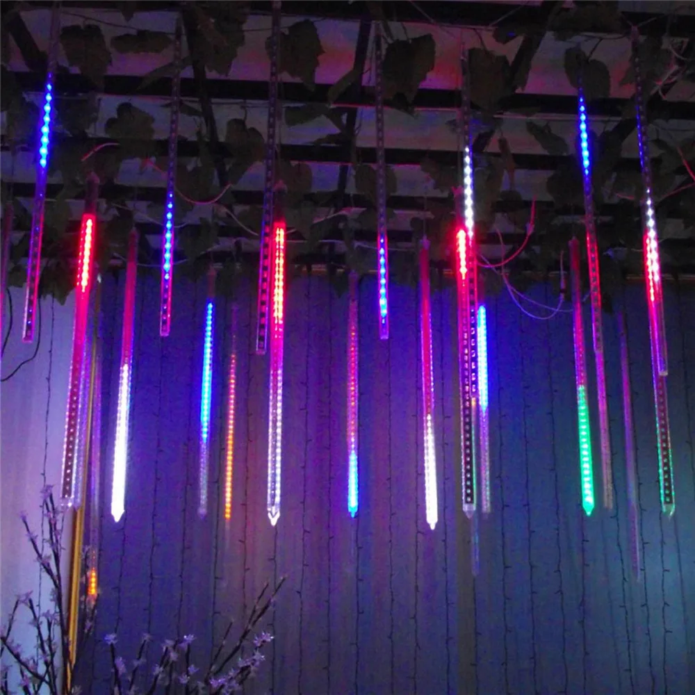 USB Meteor Shower Lights 30CM8Tubes-50CM8Tubes LED String Warm White Blue Colorful IP54 Waterproof 8 Mode Christmas Garden Decor