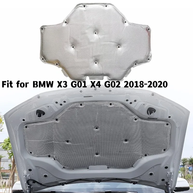 

Car Front Engine Hood Sound Insulation Cotton Cover Soundproof Heat Insulation Pad for BMW X3 G01 X4 G02 2018-2020