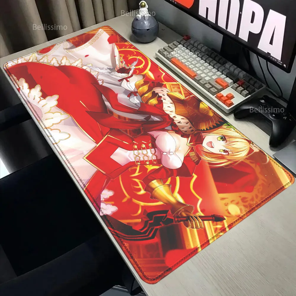 

FateEXTRA Nero Anime Mouse Pad Large Rubber Tablepad PC Game Mousepad Laptop Desk Pad XXL Non-slip Computer Keyboard Mouse Mat