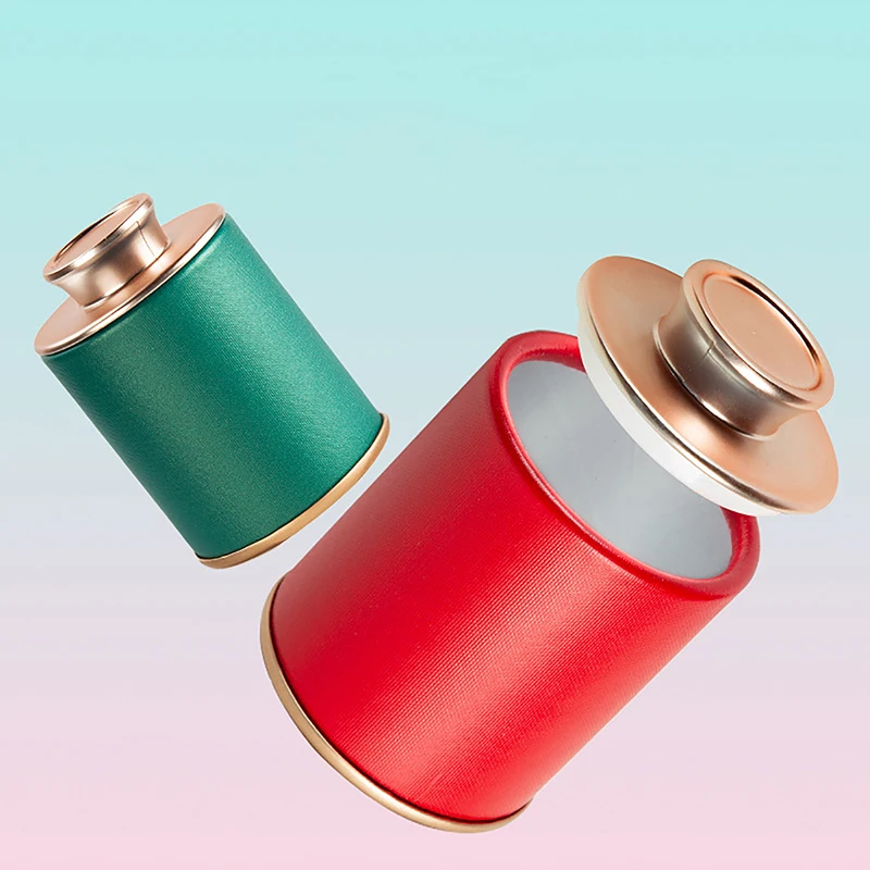 1pc Mini Empty Tea Tin Can Household Green Black Sealed Jar Portable Travel Small Packaging Box Paper Storage No Leak