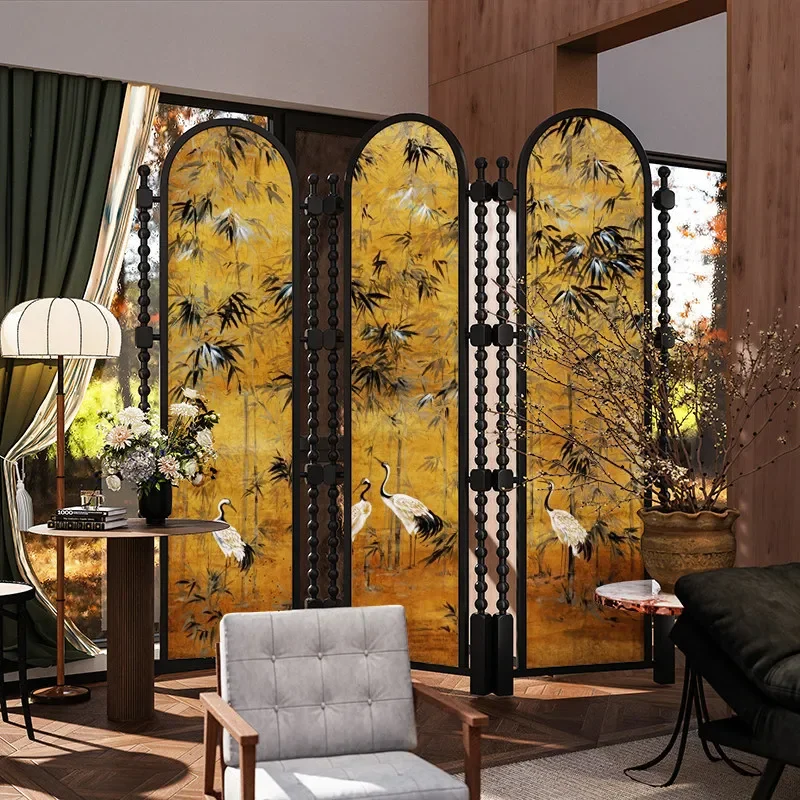 Aura  French Folding Mobile Screen Partition  Living Room Porch Household Sofa Balcony Cover Decoration Bedroom Bedside